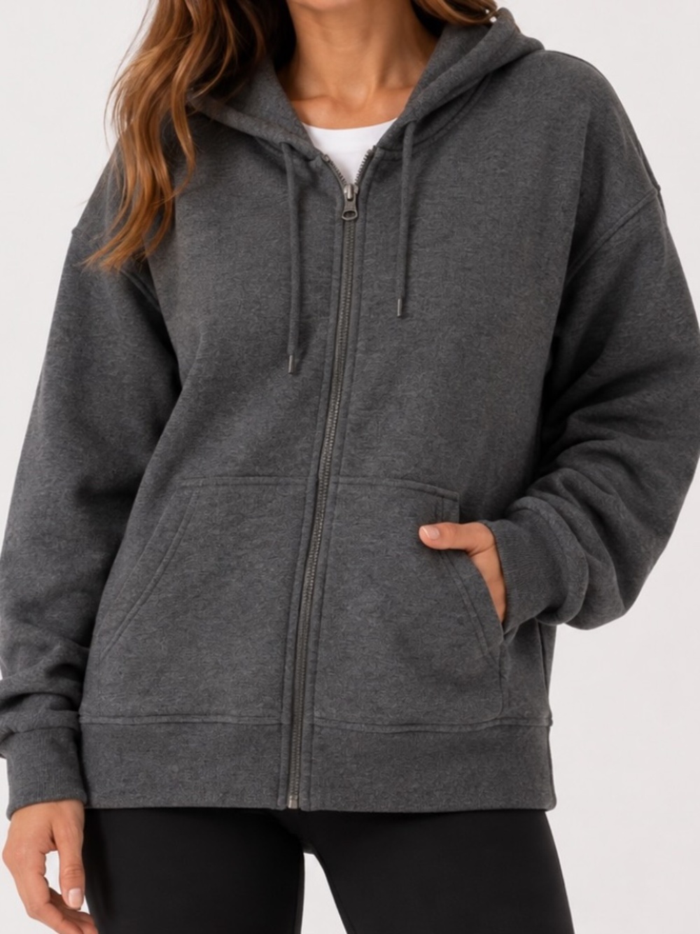 BC Clothing Full Zip Hoodie Womens Size XXL Gray Fleece Lined Workwear